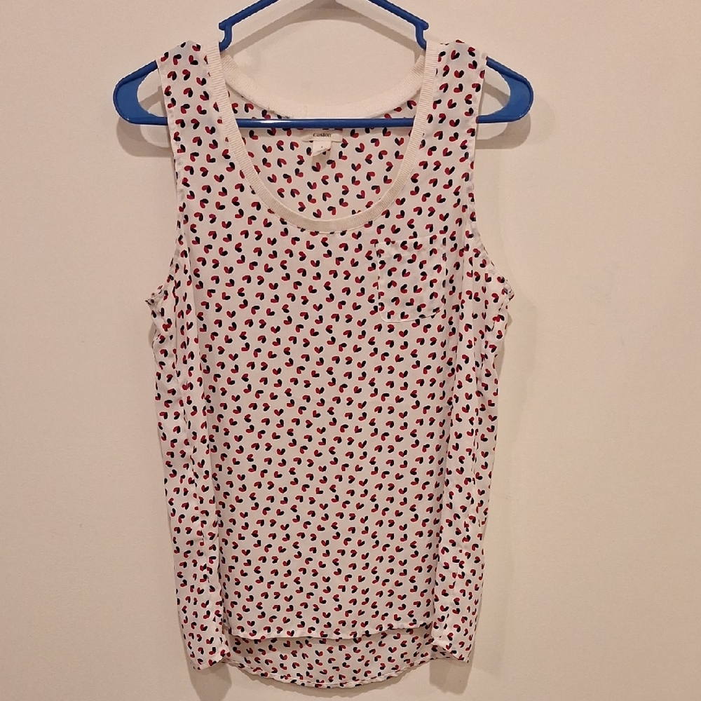 Caslon Cream and Red/Navy Hearts Tank Top